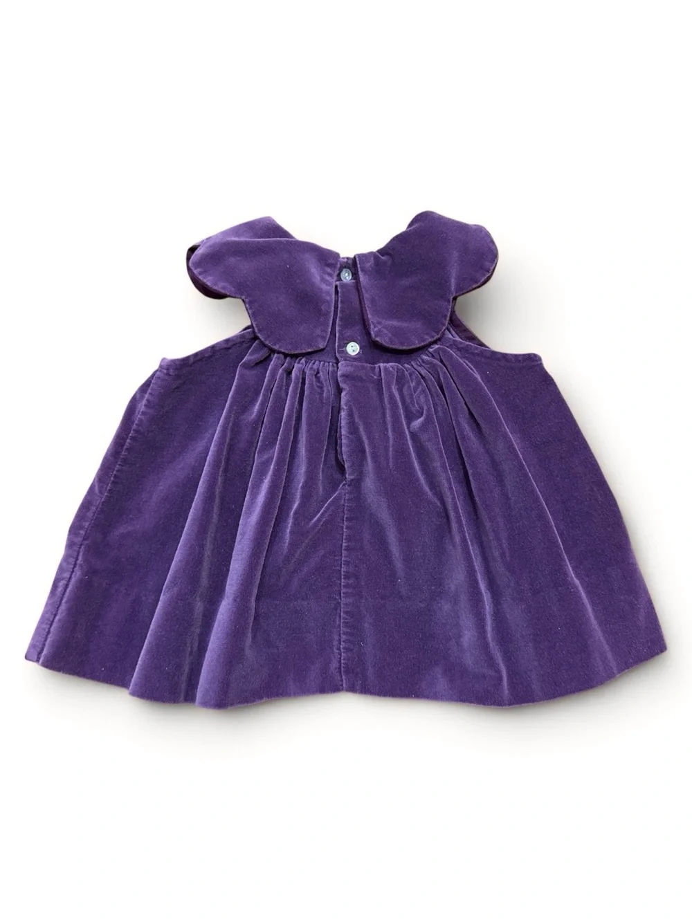 Vintage 90s Purple Velvet Floral Jumper Dress Baby Girl Size 12 Months